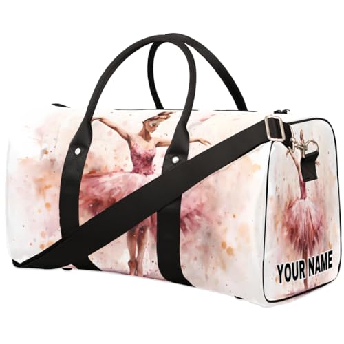 Personalisierte Reisetasche, Sporttasche, Reisetasche, faltbar, Tanztasche, Wochenendtasche, Übernachtungstasche, Handgepäck, Handtasche für Damen und Herren, abstrakte Ballerina-Tanzung, Abstrakte von cfpolar