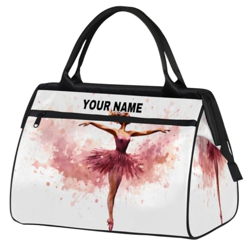 Personalisierte Reisetasche für Damen und Herren, personalisierbar, wasserdicht, Sporttasche, Wochenendtasche, Übernachtungstasche, Handgepäcktasche, abstraktes Ballerina-Tanzmuster, Abstraktes von cfpolar