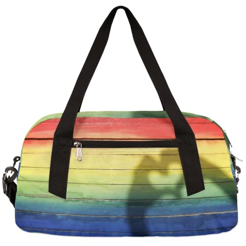 Rainbow LGBT Love Kinder Duffle Bag Mädchen Tanztasche Leicht Wasserabweisend Faltbar Sport Gym Bag Weekender Übernachtung Übernachtung Handgepäck Reisetasche für Jungen Mädchen von cfpolar
