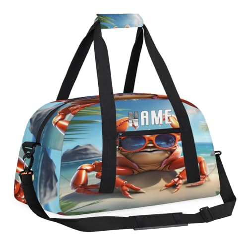 Reisetasche für Kinder, Motiv: Krabbe, Strand, Hawaii, für Teenager, Jungen, Fitnessstudio, Fußball, Handgepäck, Maletas, Para Niños, individuelle Gymnastik, Tanz, Balletttasche für Mädchen, Farbe: von cfpolar