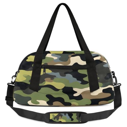 Reisetasche für Kinder, klassisches Camouflage-Muster, leicht, wasserabweisend, faltbar, Sporttasche, Wochenendtasche, Übernachtung, Handgepäcktasche für Schule, Praxis, Reisen, Jungen und Mädchen, von cfpolar