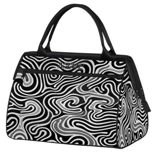 Reisetasche mit abstraktem Streifendruck, für Damen, Essentials, individueller Namen, Handgepäcktasche, Turnbeutel, personalisiertes Zubehör, große Tragetasche, Wochenendtasche, Damen, Strand, von cfpolar