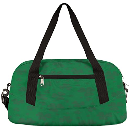 Retro St Patricks Lucky Clover Kinder Duffle Bag Mädchen Tanztasche Leicht Wasserabweisend Faltbar Sport Gym Bag Weekender Übernachtung Übernachtung Handgepäck Reisetasche für Jungen Mädchen von cfpolar