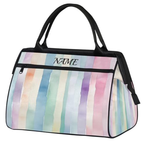 Schöne Farbe, Aquarell-Reisetasche, Sporttasche für Damen, Essentials, individueller Namen, Handgepäck, Turnbeutel, personalisiertes Zubehör, große Tragetasche, Wochenendtasche, Damen, Strand, von cfpolar