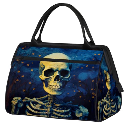 Skull Branches Turnbeutel für Damen und Herren, Reise-Sporttasche mit Trolley-Hülle, wasserdichte Sporttasche, Weekender, Übernachtungstasche, Tragetasche für Fitnessstudio, Sport, Reisen, von cfpolar