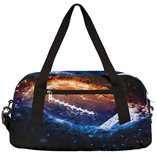 Space America Football Kinder Duffle Bag Mädchen Tanztasche Leicht Wasserabweisend Faltbar Sport Gym Bag Weekender Übernachtung Übernachtung Handgepäck Reisetasche für Jungen Mädchen von cfpolar