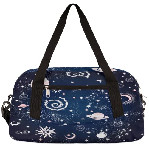 Space Zodiac Star Kinder Duffle Bag Mädchen Tanztasche Leicht Wasserabweisend Faltbar Sport Gym Bag Weekender Übernachtung Übernachtung Handgepäck Reisetasche für Jungen Mädchen von cfpolar