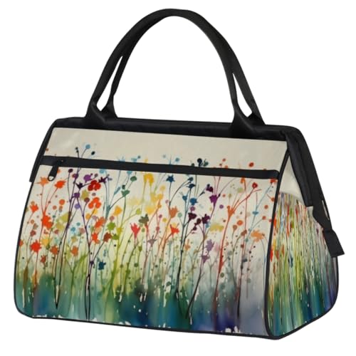 Splash-ink Sporttasche mit bunten Blumen, für Damen und Herren, Reise-Sporttasche mit Trolley-Hülle, wasserdicht, Sporttasche, Wochenendtasche, Übernachtungstasche, Tragetasche für Reisen, von cfpolar