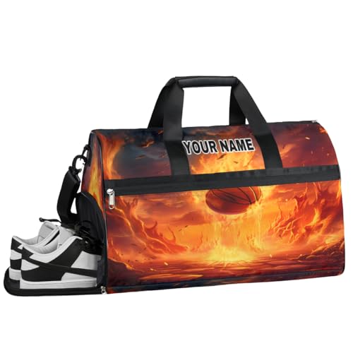 Sporttasche, Basketball, Baseball, personalisierbar, Turnbeutel für Herren und Jungen, individuelle Sporttasche mit Schuhfach, individuelle Reisetasche, Wochenendtasche, Übernachtungstasche für Damen von cfpolar