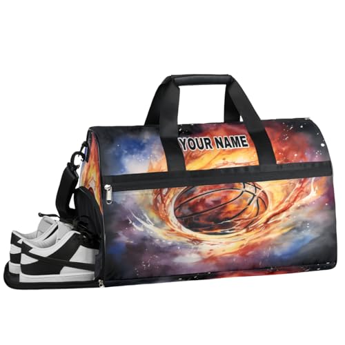 Sporttasche, Basketball, Baseball, personalisierbar, Turnbeutel für Herren und Jungen, individuelle Sporttasche mit Schuhfach, individuelle Reisetasche, Wochenendtasche, Übernachtungstasche für Damen von cfpolar