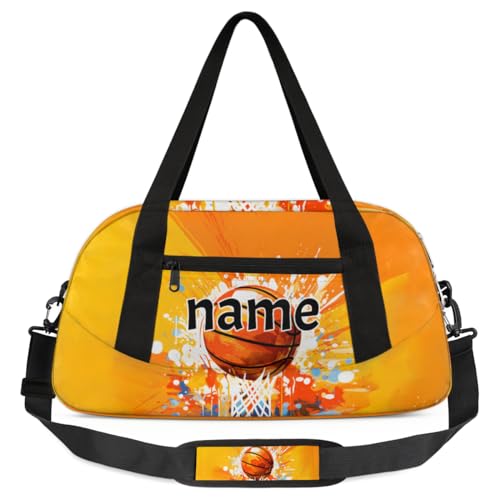 Sporttasche, Vintage, Orange, für Kinder, personalisierbar, für Mädchen, Tanztasche, leicht, wasserabweisend, faltbar, für Jungen, Sport, Turnbeutel, Wochenender, Übernachtung, Handgepäck, von cfpolar