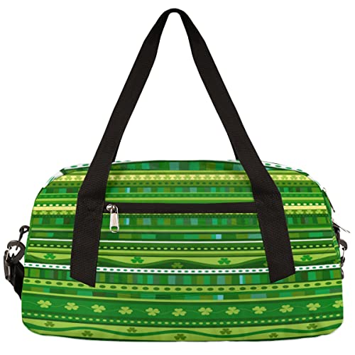 St. Patrick's Day Grünes Thema Kinder Duffle Bag Mädchen Tanztasche Leicht Wasserabweisend Faltbar Sport Gym Bag Weekender Übernachtung Übernachtung Handgepäck Reisetasche für Jungen Mädchen von cfpolar