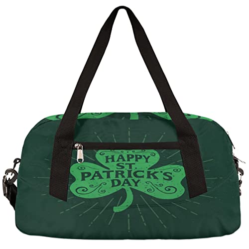 St. Patrick's Day Retro Style Clover Kinder Duffle Bag Mädchen Tanztasche Leicht Wasserabweisend Faltbar Sport Gym Bag Weekender Übernachtung Übernachtung Handgepäck Reisetasche für Jungen Mädchen von cfpolar