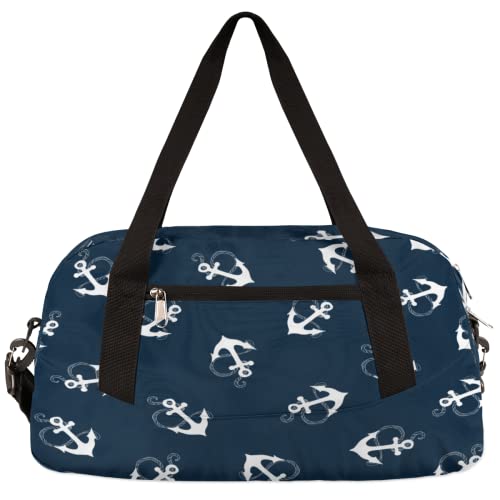 Strandtasche mit See-Anker-Motiv, für Mädchen, Tanztasche, leicht, wasserabweisend, faltbar, Sport, Turnbeutel, Wochenende, Übernachtung, Übernachtung, Handgepäck, Reisetasche für Jungen und Mädchen von cfpolar