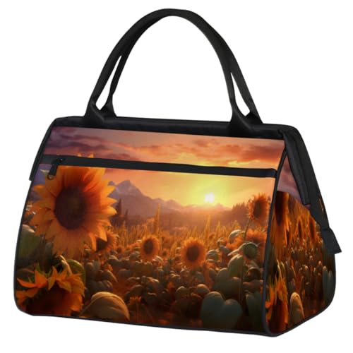 Sunflowers Sun Turnbeutel für Damen und Herren, Reise-Sporttasche mit Trolley-Hülle, wasserdichte Sporttasche, Weekender, Übernachtungstasche, Tragetasche für Reisen, Fitnessstudio, Sport, von cfpolar