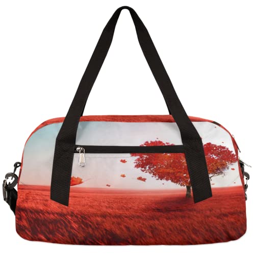 Tree of Love Grasfeld Kinder Duffle Bag Mädchen Tanztasche Leicht Wasserabweisend Faltbar Sport Gym Bag Weekender Übernachtung Übernachtung Handgepäck Reisetasche für Jungen Mädchen von cfpolar