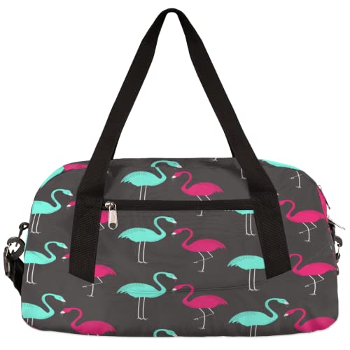 Tropische Sommer-Tier-Flamingo-Muster, Kinder-Seesack, Mädchen, Tanztasche, leicht, wasserabweisend, faltbar, Sport, Turnbeutel, Wochenende, Übernachtung, Übernachtung, Handgepäck, Reisetasche für von cfpolar