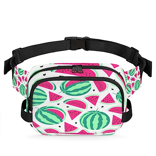 Wassermelone Slice Seeds Bauchtasche für Herren und Damen, modische Crossbody-Gürteltaschen, quadratische Hüfttasche mit verstellbarem Riemen für Reisen, Wandern, Workout, Radfahren, Laufen von cfpolar