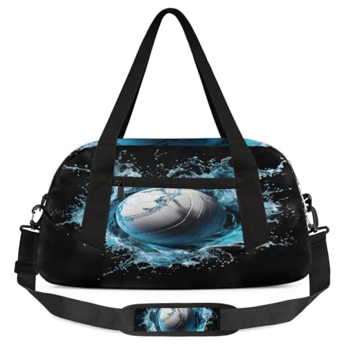 Wasserspritzer-Volleyball-Reisetasche für Kinder, leicht, wasserabweisend, faltbar, Sporttasche, Wochenender, Übernachtung, Handgepäcktasche für Schule, Praxis, Reisen, Jungen und Mädchen, Mehrfarbig von cfpolar