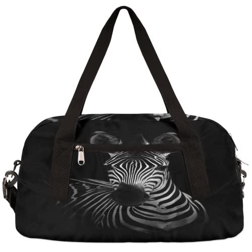 Zebra Fotografie Kinder Duffle Bag Mädchen Tanztasche Leicht Wasserabweisend Faltbar Sport Gym Bag Weekender Übernachtung Übernachtung Handgepäck Reisetasche für Jungen Mädchen von cfpolar