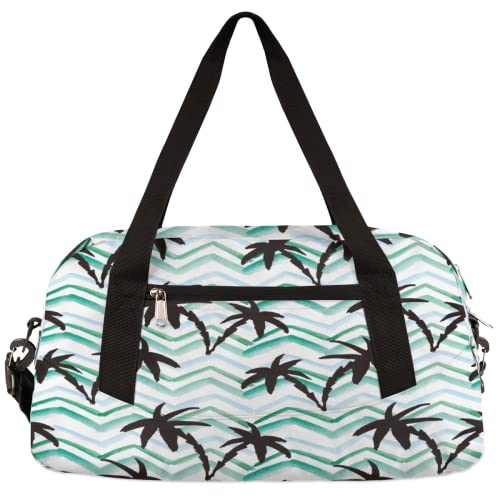 Zickzack Aquarell Sommer Palme Kinder Duffle Bag Mädchen Tanztasche Leicht Wasserabweisend Faltbar Sport Gym Bag Weekender Übernachtung Übernachtung Handgepäck Reisetasche für Jungen Mädchen von cfpolar