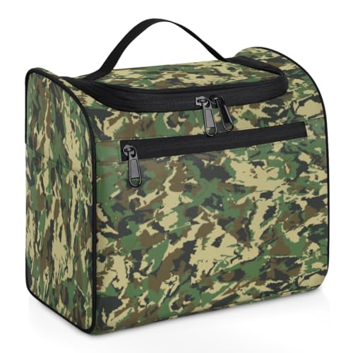 cfpolar Camouflage 02 Make-up-Tasche, tragbare Kosmetiktasche für Damen, große Kapazität, Reise-Make-up-Koffer, Kulturbeutel für Hautpflege, Make-up, Organizer-Tasche für Mädchen, Mehrfarbig von cfpolar