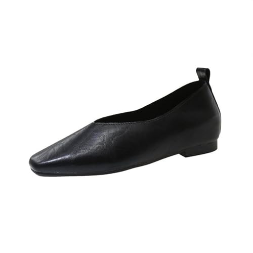 Ballerinas Damen Elegant Flache Loafer Mary Jane Halbschuhe Pu Leder Damenschuhe Elegant Und Bequem Ballerina Schuhe Freizeit Tanzschuhe Pumps Slip On Kleid Schuhe Brautschuhe von cfpqv