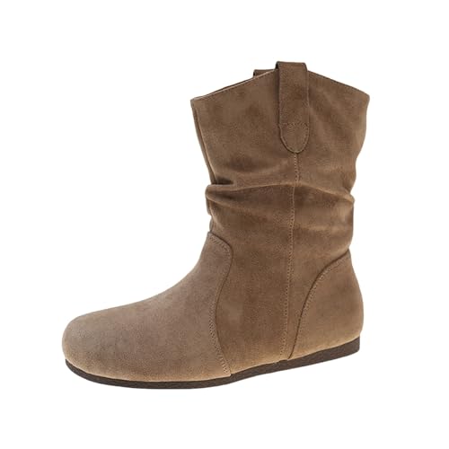 Cowboystiefel Damen Wildleder Stiefeletten Westernstiefel Motorrad Biker Ankle Boots Damenstiefel Schlupfstiefel Herbst Winter Kurzstiefel Cowboy Stiefel Reitstiefel Halbstiefel Arbeitsstiefel von cfpqv