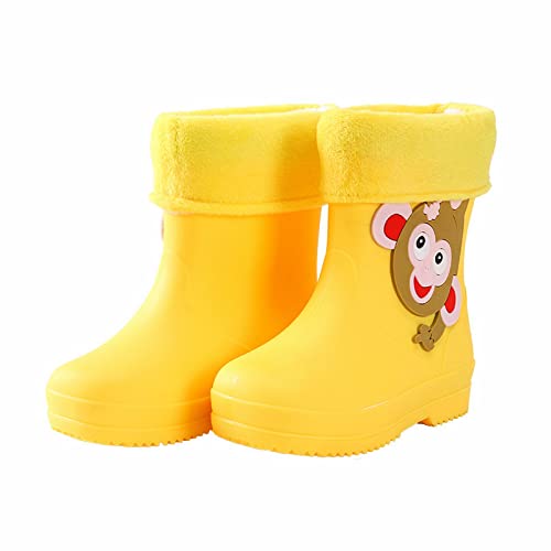 Gummistiefel Kinder Regenstiefel Gefüttert Regenschuhe Rain Boots Niedlich Cartoon Regen Stiefel Wasserdichte Kinderstiefel Winter Warm Stiefeletten Rutschfeste Bootschuhe 2-11 Jahre Kinderschuhe von cfpqv