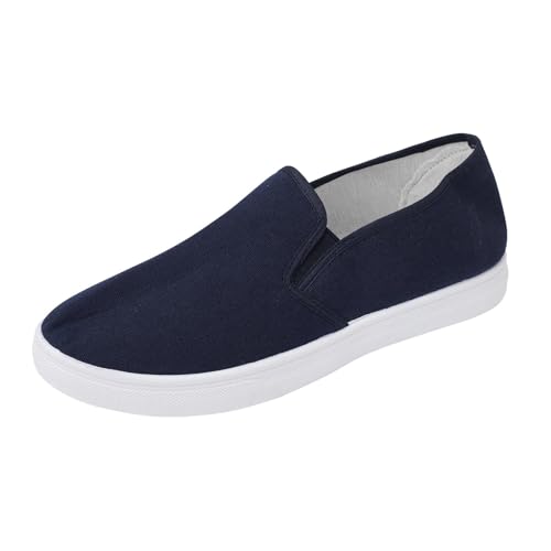 Loafer Damen Weiß Canvas Sneaker Slip On Sneakers Low Top Halbschuhe Leicht Stoff Schuhe Atmungsaktive Bequeme Segeltuchschuhe Freizeitschuhe Laufschuhe Turnschuhe Wanderschuhe Sportschuhe von cfpqv