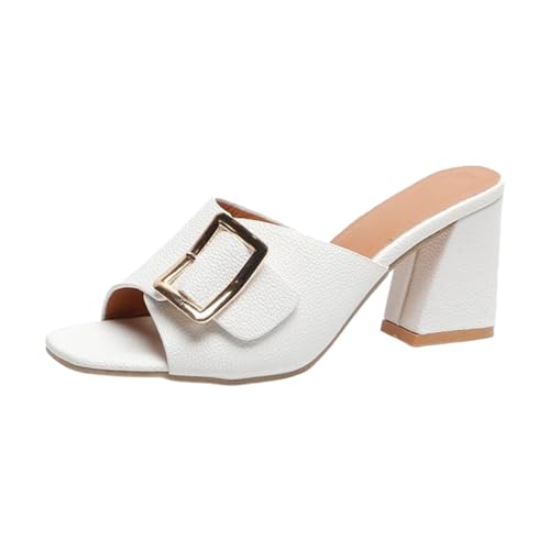 Pantoletten Damen Mit Absatz Pumps Absatzschuhe Hochzeitsschuhe Damenschuhe Elegant Kleid Schuhe Peep Toe Sommerschuhe High Heels Sandaletten Wedges Slippers Slides rutschfest Römersandalen von cfpqv