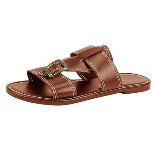 Pantoletten Damen Mit Fussbett, Mesh Sandalen Kunstleder Strandschuhe Flache Slippers Slides Peep Toe Sommerschuhe Hausschuhe Sommer Bequem Latschen Schlappen Rutschfest Strandsandalen von cfpqv