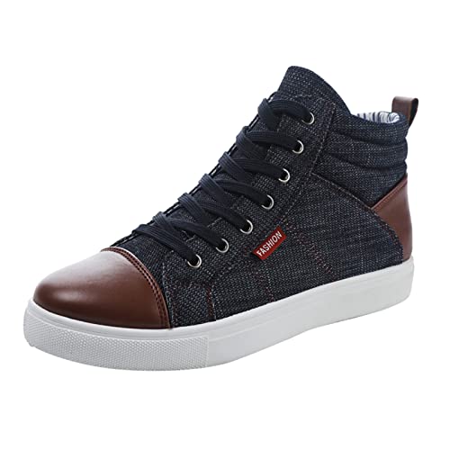 Segeltuchschuhe Herren Canvas Sneaker Sportschuhe Stoff Schnürschuhe High Top Turnschuh Flache Halbschuhe Mokassins Loafer Leichtgewicht Schuhe Männer Freizeitschuhe rutschfeste Sommerschuhe von cfpqv