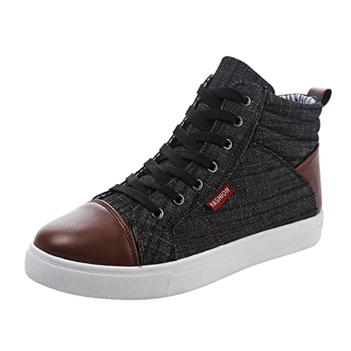 Segeltuchschuhe Herren Canvas Sneaker Sportschuhe Stoff Schnürschuhe High Top Turnschuh Flache Halbschuhe Mokassins Loafer Leichtgewicht Schuhe Männer Freizeitschuhe rutschfeste Sommerschuhe von cfpqv