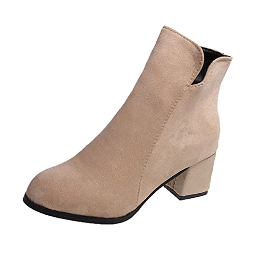 Wildleder Stiefeletten Damen Westernstiefel Damenstiefel Motorrad Biker Boots Schlupfstiefel Cowboystiefel Herbst Kurzschaft Stiefel Cowboy Stiefel Reitstiefel Halbstiefel Arbeitsschuhe von cfpqv