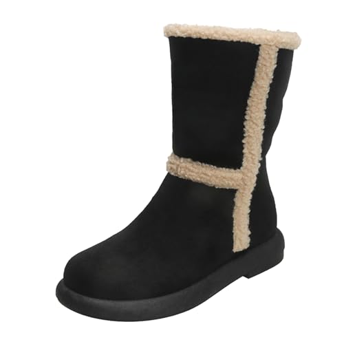 Winterstiefel Damen Gefüttert - Warm Winterboots Wildleder Stiefeletten Winterschuhe Schlupfstiefel Westernstiefel Damenstiefel Thermostiefel Winter Stiefel Arbeitsschuhe Halbstiefel Reitstiefel von cfpqv