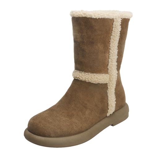 Winterstiefel Damen Gefüttert - Warm Winterboots Wildleder Stiefeletten Winterschuhe Schlupfstiefel Westernstiefel Damenstiefel Thermostiefel Winter Stiefel Arbeitsschuhe Halbstiefel Reitstiefel von cfpqv