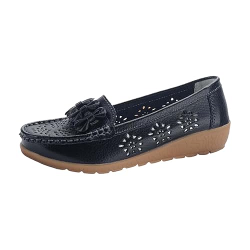 cfpqv Ballerinas Damen Loafer Pu Leder Flache Schuhe Kleid Schuhe Weich Balerinaschuhe Damenschuhe Elegant Und Bequem Sommerschuhe Walkingschuhe Slip On Sneaker Ballerina Halbschuhe Gr.35-44 von cfpqv