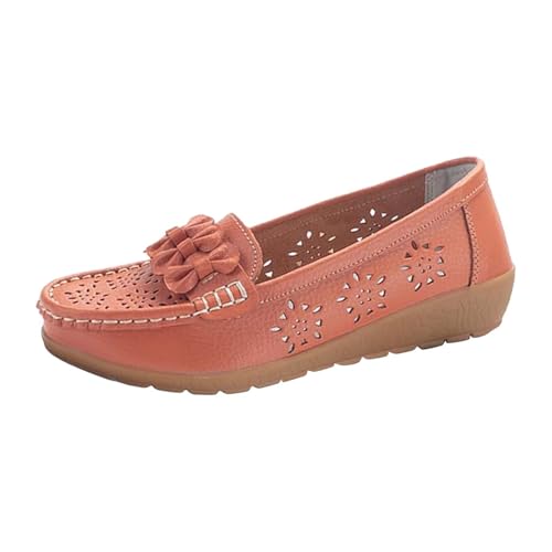 cfpqv Ballerinas Damen Loafer Pu Leder Flache Schuhe Kleid Schuhe Weich Balerinaschuhe Damenschuhe Elegant Und Bequem Sommerschuhe Walkingschuhe Slip On Sneaker Ballerina Halbschuhe Gr.35-44 von cfpqv