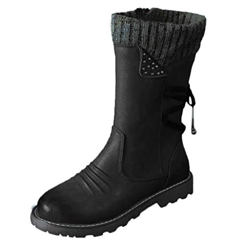 cfpqv Cowboystiefel Damen Westernstiefel Motorrad Biker Boots Kunstleder Stiefeletten Winterschuhe Winterstiefel Arbeitsschuhe Winterboots Schlupfstiefel Herbst Winter Damenstiefel Reitstiefel von cfpqv