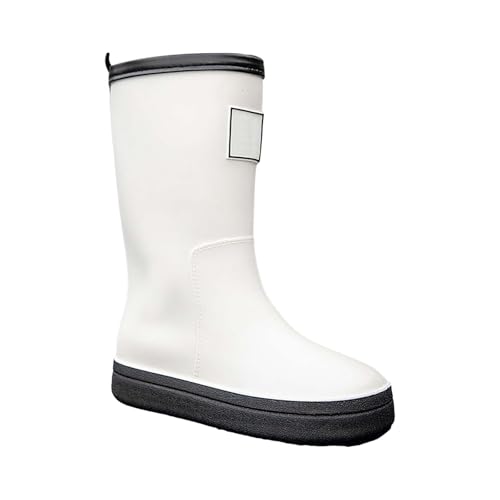 cfpqv Damen Regen Slip Freizeitschuhe Stiefeletten Outdoor Fashion Damen Freizeitschuhe Damenschuhe 43 Weit (White, 38) von cfpqv
