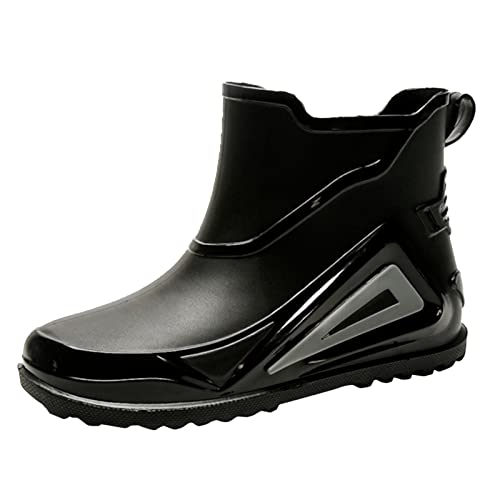 cfpqv Gummistiefel Herren Regenstiefel Regenschuhe Wasserdicht Stiefeletten Arbeitsstiefel Rutschfeste Gummi Stiefel Schlupfstiefel Gummistiefelette Rain Boots Gartenschuhe Kurz Gummischuhe von cfpqv