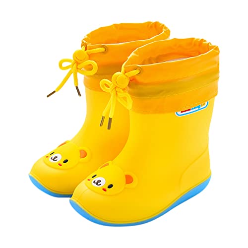 cfpqv Gummistiefel Kinder Gefütterte Regenstiefel Winter Warm Regenschuhe Cartoon Rain Boots Regen Stiefel Mit Kordelzug Kinderschuhe Bootschuhe Wasserdichte Kinderstiefel Stiefeletten 1-10 Jahre von cfpqv