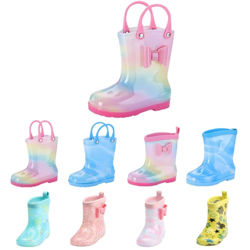 cfpqv Gummistiefel Kinder Regenstiefel Jungen Mädchen Regenschuhe Kinderschuhe Bequeme Regen Stiefel rutschfeste Rain Boots wasserdichte Stiefeletten Frühling Sommer Kinderstiefel Kids Bootschuhe von cfpqv