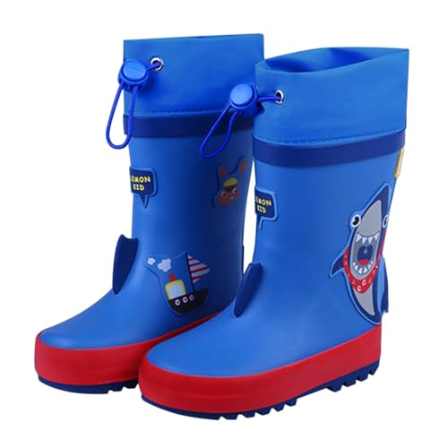 cfpqv Gummistiefel Kinder Regenstiefel Rain Boots Mit Kordelzug Regenschuhe Niedlich Cartoon Kinderstiefel Wasserdichte Kinderschuhe Halbschaft Regen Stiefel Rutschfeste Bootschuhe 2-13 Jahre von cfpqv