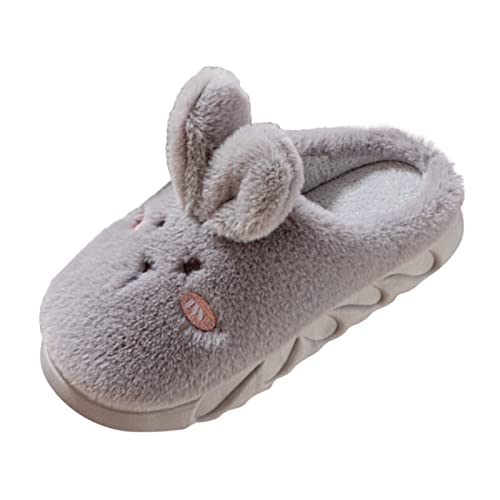 cfpqv Hase Pantoffeln Damen Plüsch Häschen Pantoffeln Winter Warme Filz-Hausschuhe Weiche Hasen Hausschuhe Mit Polarvlies-Futter Wohnschuhe Kuschel Lustig Tiere Breite Füße Schuhe von cfpqv