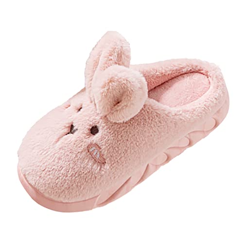 cfpqv Hase Pantoffeln Damen Plüsch Häschen Pantoffeln Winter Warme Filz-Hausschuhe Weiche Hasen Hausschuhe Mit Polarvlies-Futter Wohnschuhe Kuschel Lustig Tiere Breite Füße Schuhe von cfpqv