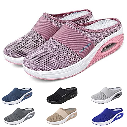 cfpqv Hausschuhe Damen Orthopädische schuhe Air Cushion Atmungsaktiv Pantoffeln Mesh Sandalen Slippers sommerschuhe Slip on Walkingschuhe Clogs Pantoletten Gartenschuhe rutschfest Schlupfschuhe von cfpqv