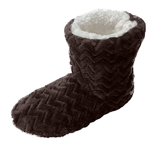 cfpqv Hausschuhe Damen Winter Plüsch Pantoffeln Flauschige Warme High-Slippers Leichte Rutschfeste Sohle Wohnschuhe Kordsamt Voll Geschlossene Ferse Mit Warmem Plüschfutter Hüttenschuhe von cfpqv