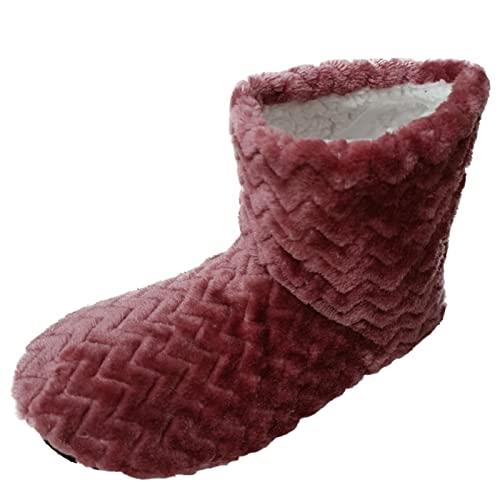 cfpqv Hausschuhe Damen Winter Plüsch Pantoffeln Flauschige Warme High-Slippers Leichte Rutschfeste Sohle Wohnschuhe Kordsamt Voll Geschlossene Ferse Mit Warmem Plüschfutter Hüttenschuhe von cfpqv